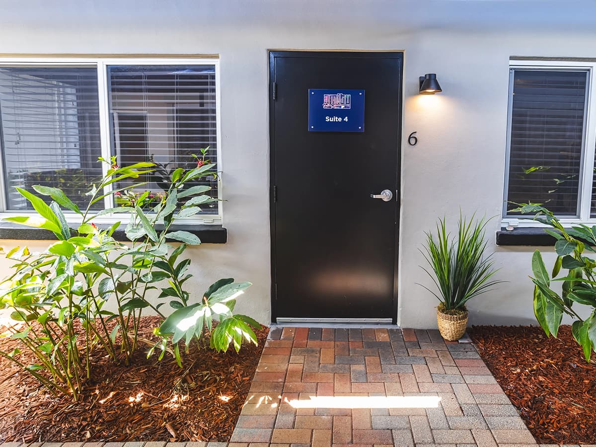 Outdoor courtyard and wellness area
