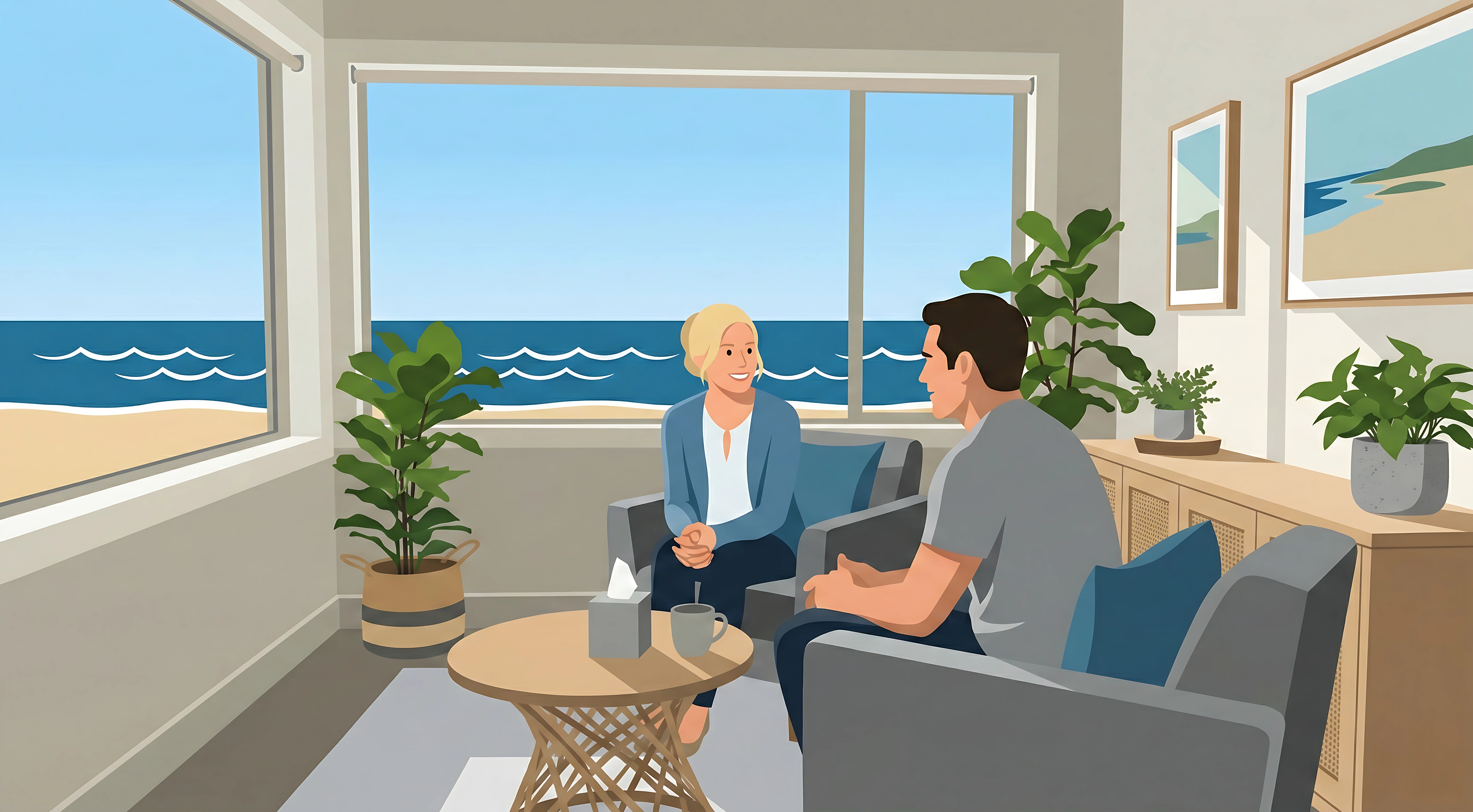 Person in a clinical setting discussing integrated PTSD and substance use disorder treatment options